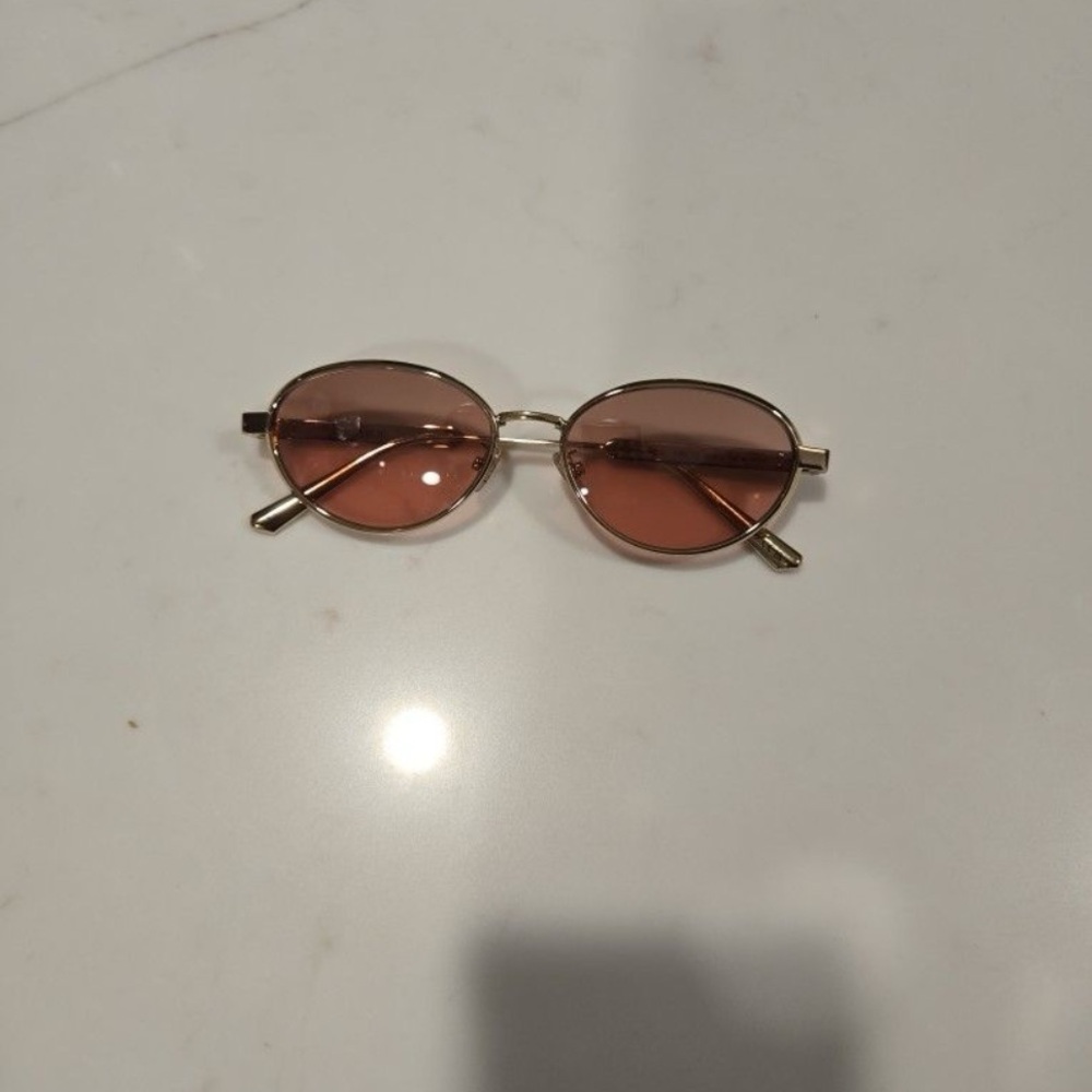Dior Gold Frame Sunglasses with Pink Lenses
